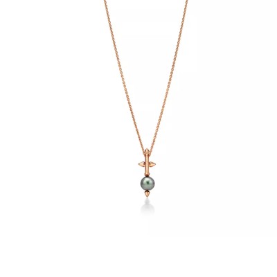 TIFFANY TITAN BY PHARRELL WILLIAMSTAHITIAN PEARL PENDANT IN GOLD WITH DIAMONDS 74861857
